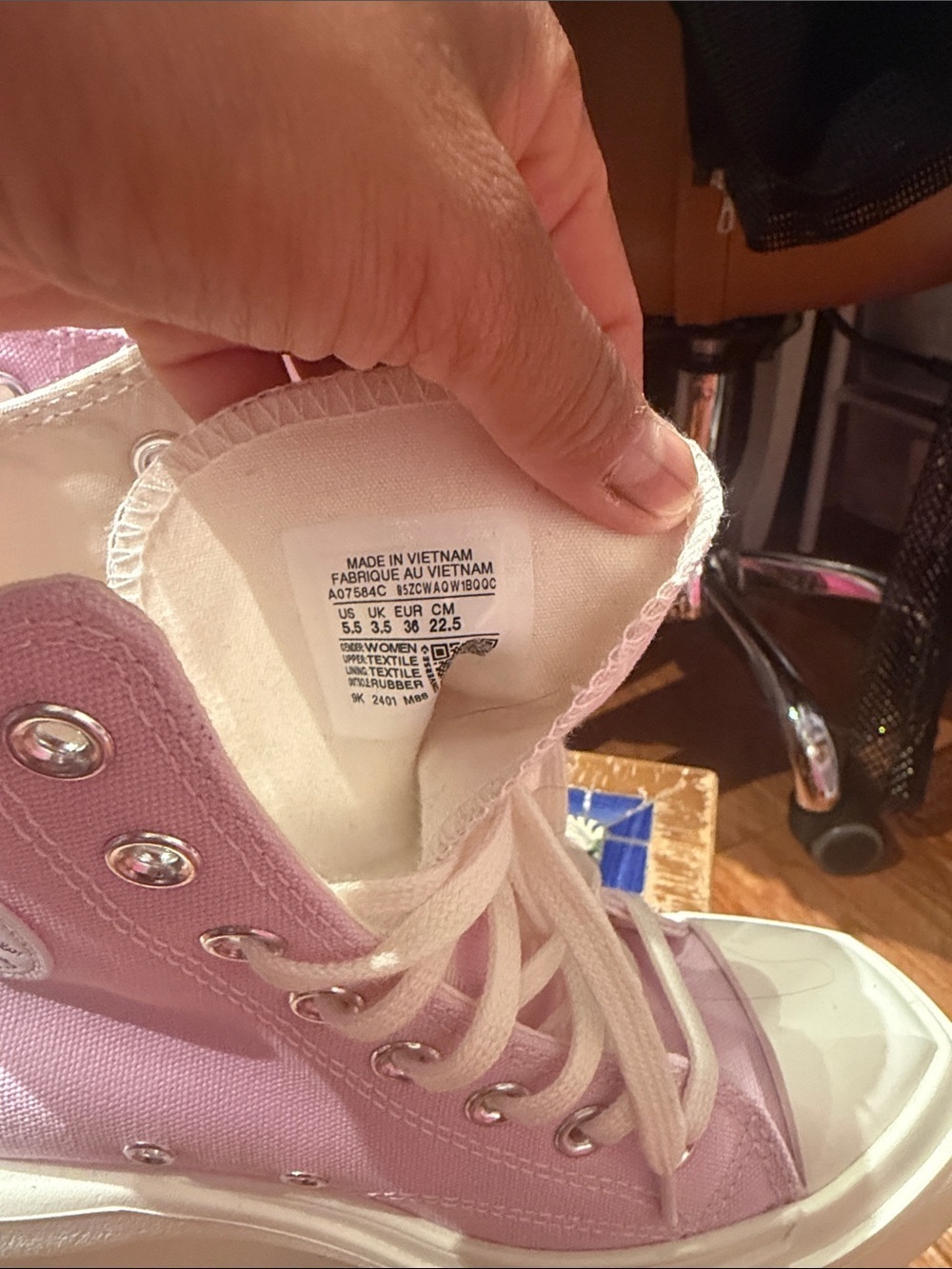 Converse Pink High-Top Platform Lift Sneakers - Picture 3 of 4